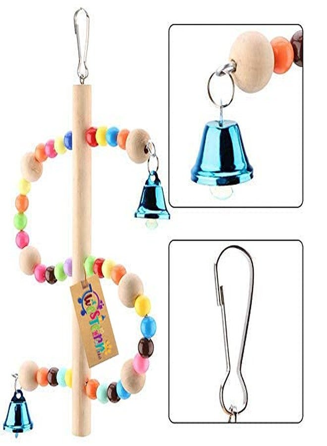 Western Era Playful Natural Wood Bead Swing Toy for Birds (Pack of 2) - Image 3
